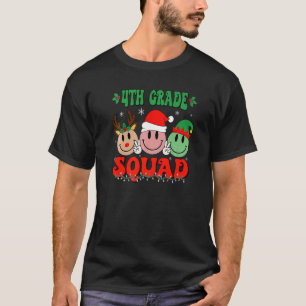Camiseta Profesora de cuarto grado de Navidades Retro Groov