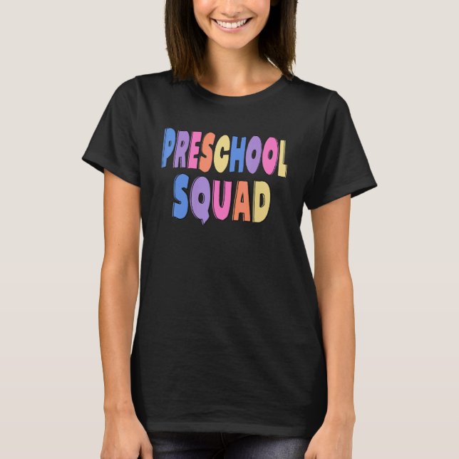 Camiseta Profesora De Escuadrón Preescolar De Vuelta A La A (Anverso)