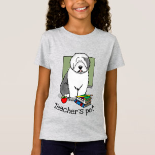 Camiseta Profesora de escuela perro pastor de inglés viejo