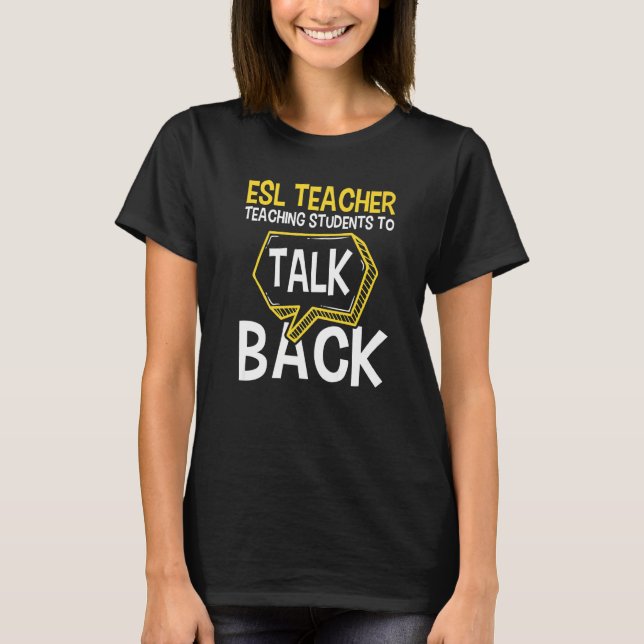 Camiseta Profesora de ESL enseñando a los estudiantes a con (Anverso)