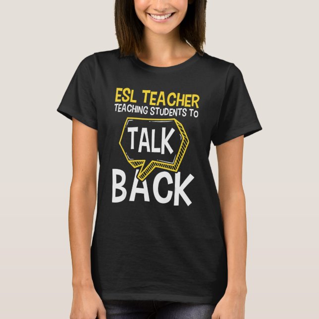 Camiseta Profesora de ESL enseñando a los estudiantes a hab (Anverso)