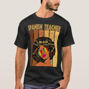 Camiseta Profesora de español negro afroamericano negro