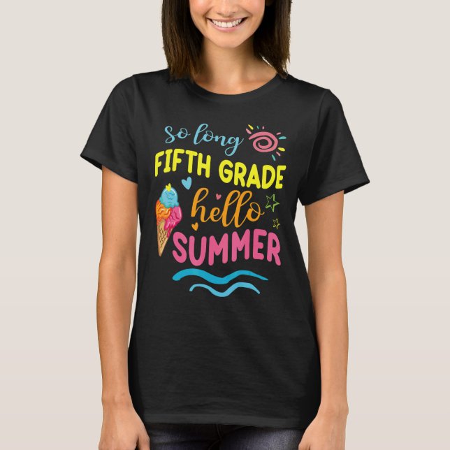 Camiseta Profesora de estudiante de quinto grado Hola veran (Anverso)
