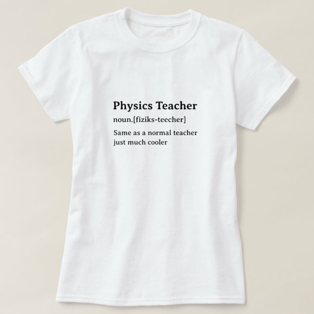 Camiseta Profesora de Física Definición de Diccionario Humo (Diseño del anverso)