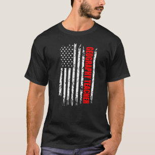 Camiseta Profesora De Geografía Bandera Estadounidense Prov