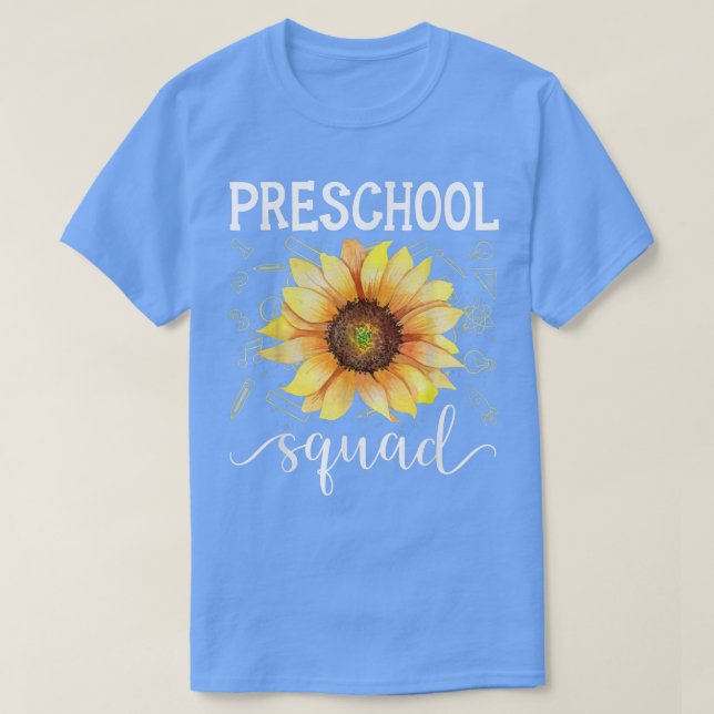Camiseta Profesora De Girasol Graciosa De La Escuadra Prees (Diseño del anverso)