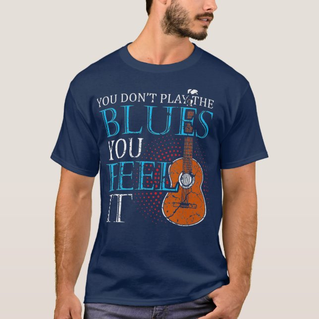 Camiseta Profesora de guitarra de la banda de música Blues (Anverso)