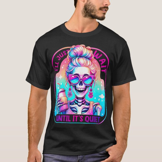Camiseta Profesora de Halloween de Mujeres Esperaré Hasta (Anverso)
