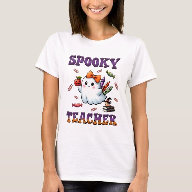 Camiseta Profesora de Halloween Spooky (Anverso)