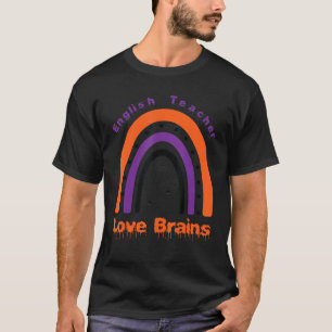 Camiseta Profesora de inglés de Halloween ama el cerebro de