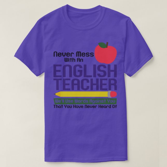 Camiseta Profesora de inglés leyendo libros de lectura gram (Diseño del anverso)