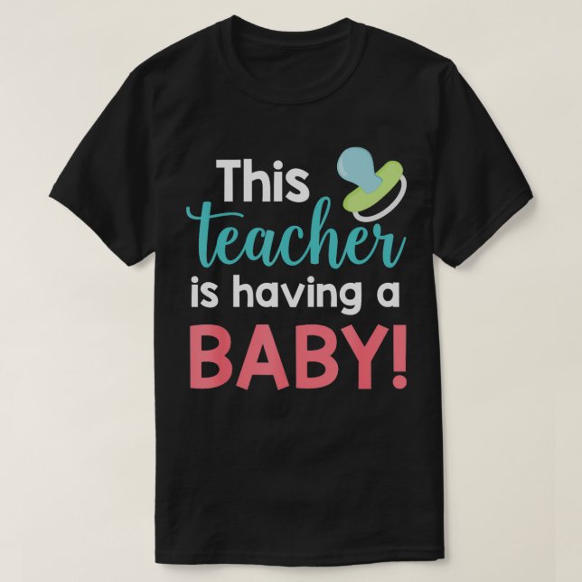 Camiseta Profesora de Invitación de Embarazo con Ba (Diseño del anverso)