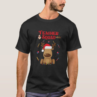 Camiseta Profesora de la brigada de renos divertida Chr