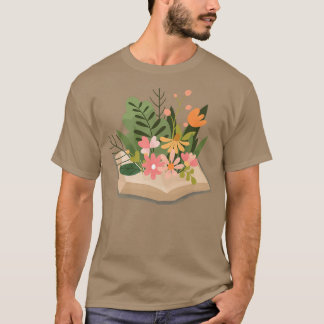 Camiseta Profesora de libros de Floral Femenina