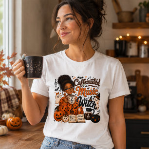 Camiseta Profesora de Música Bruja Cafeinada Halloween Muje
