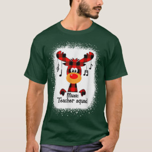 Camiseta Profesora de Música Escuadrón de renos Graciosa Ch