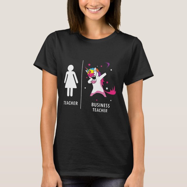 Camiseta Profesora de negocios Unicorn Dabbing Gracioso reg (Anverso)