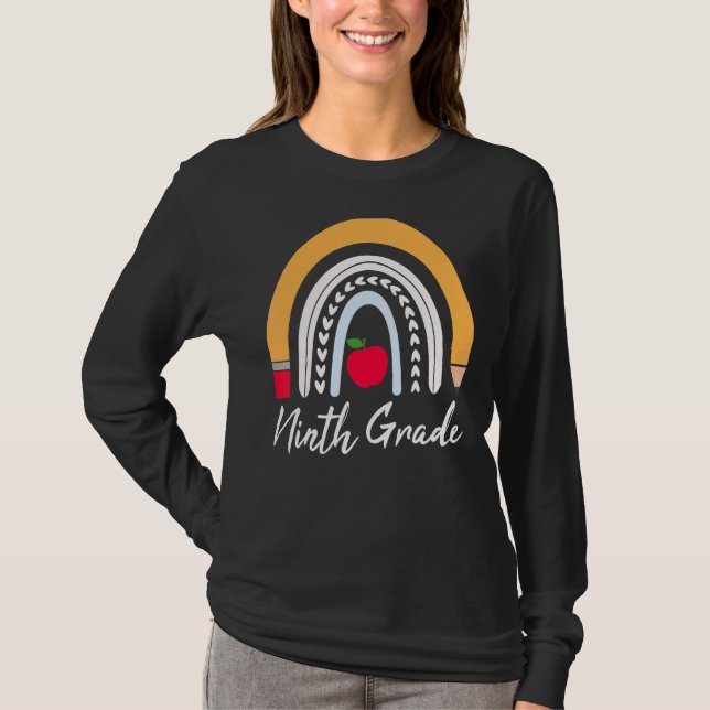 Camiseta Profesora de noveno grado Rainbow (Anverso)
