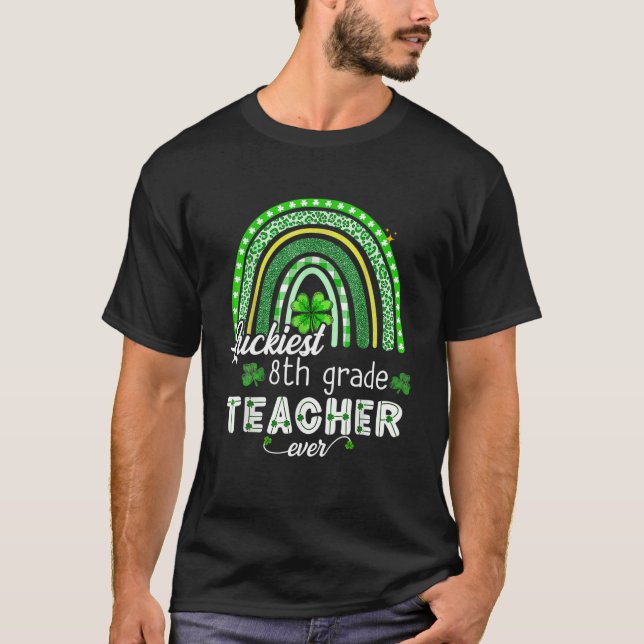 Camiseta Profesora de octavo grado más afortunada del Día d (Anverso)