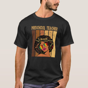 Camiseta Profesora de preescolar afro-afroamericano negro l