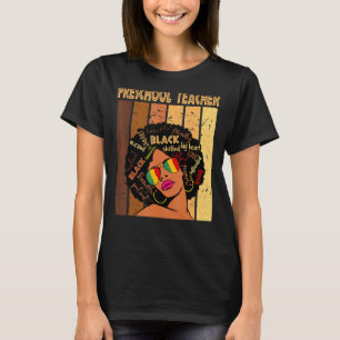 Camiseta Profesora de preescolar afro-afroamericano negro l