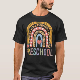 Camiseta Profesora de Preescolar de Leopardo Arcoiris
