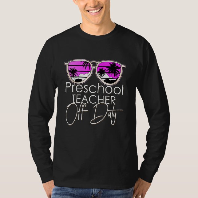 Camiseta Profesora de Preescolar Fuera de servicio gafas de (Anverso)
