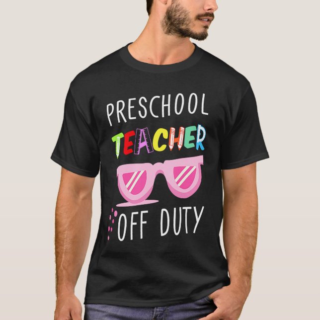Camiseta Profesora de Preescolar Fuera de servicio gafas de (Anverso)