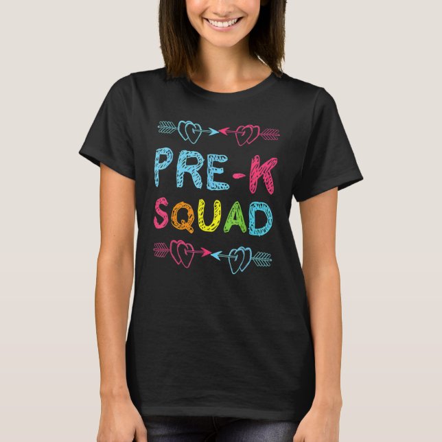 Camiseta Profesora de Preescolar Squad de Preescolar de vue (Anverso)