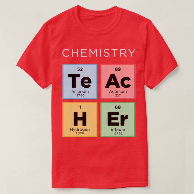 Camiseta Profesora de Química Mesa Periódica de Ciencia de  (Diseño del anverso)