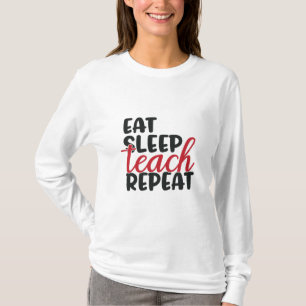 Camiseta Profesora de Regalos Comer repetición de teach d