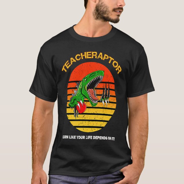Camiseta Profesora de Rex de Velociraptor Dinosaur (Anverso)