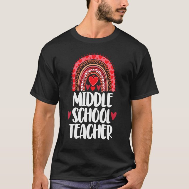 Camiseta Profesora de secundaria Rainbow Valentine Rainbow  (Anverso)