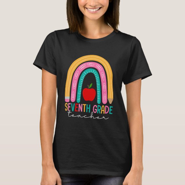Camiseta Profesora De Séptimo Grado De Vuelta A La Escuela  (Anverso)