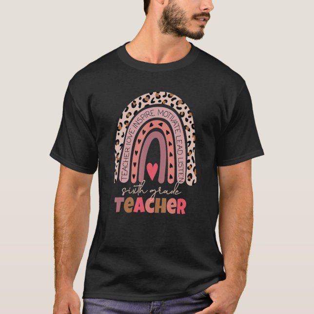 Camiseta Profesora de sexto grado Enseñar amor Inspire Boho (Anverso)