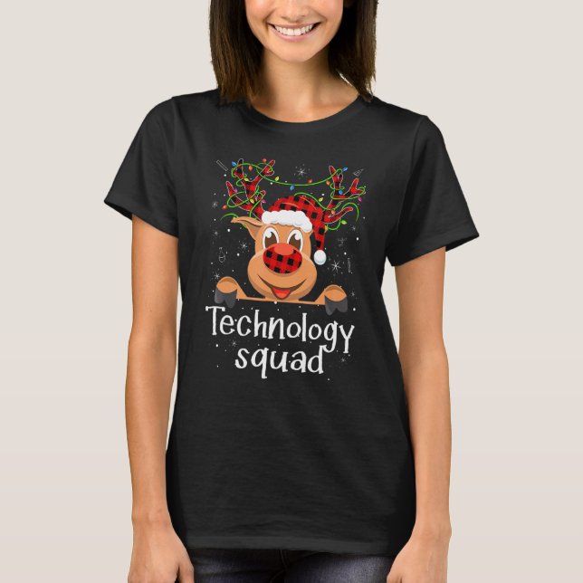Camiseta Profesora de Squad de Tecnología de reno colocado  (Anverso)