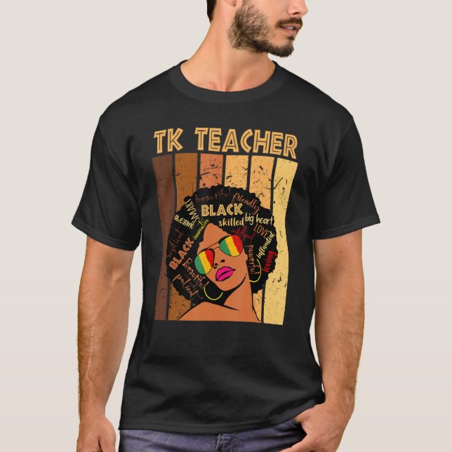 Camiseta Profesora de Tk Afro-Afroamericanas Histo Negro (Anverso)