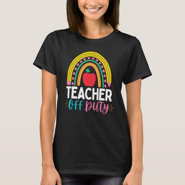 Camiseta Profesora de vacaciones de verano en arco iris fue (Anverso)