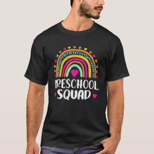 Camiseta Profesora del Escuadrón Preescolar divertida Rainb