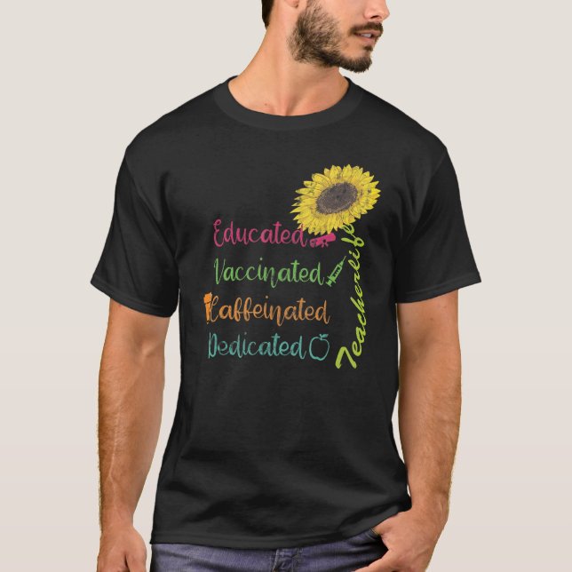 Camiseta Profesora educada y educada en cafeína (Anverso)