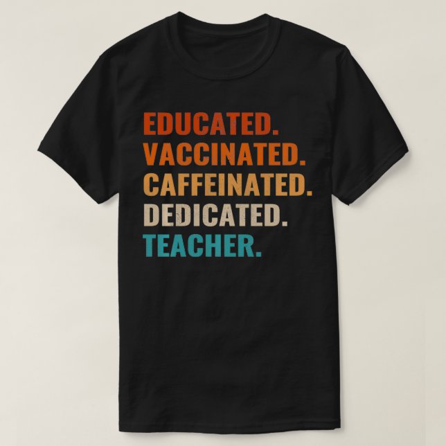 Camiseta Profesora educada y educada en cafeína  (Diseño del anverso)