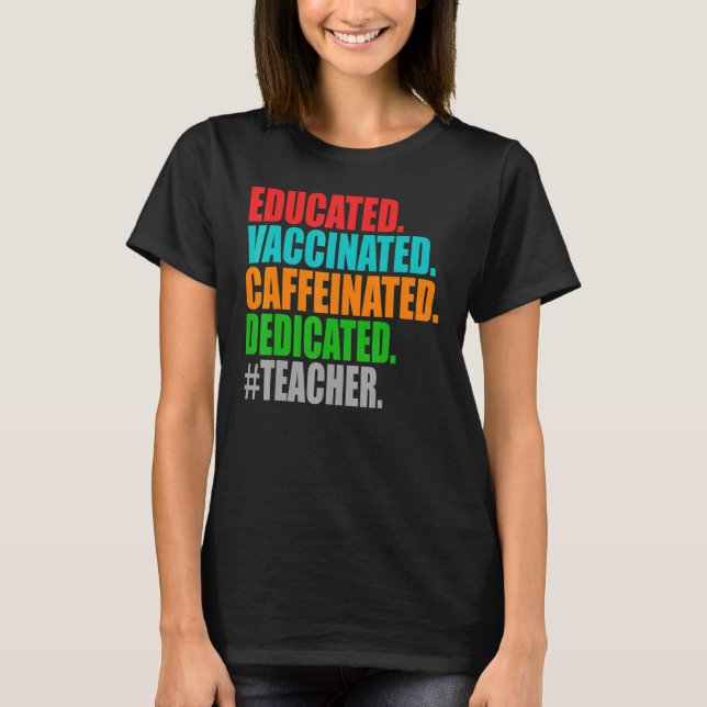 Camiseta Profesora educada y educada en cafeína (Anverso)