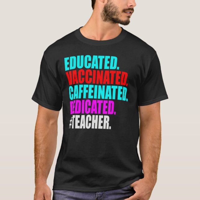 Camiseta Profesora educada y educada en cafeína (Anverso)