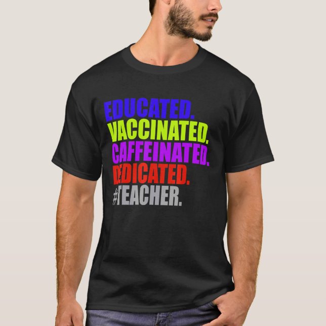 Camiseta Profesora educada y educada en cafeína (Anverso)