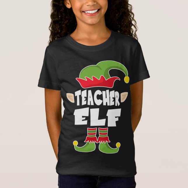 Camiseta Profesora Elf Squad enseñando a Navidades Elf Cost (Anverso)