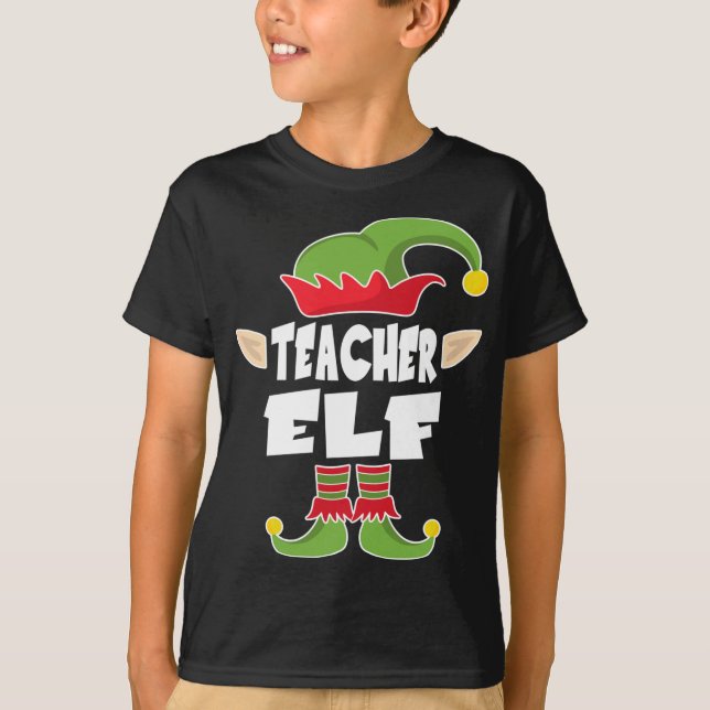 Camiseta Profesora Elf Squad enseñando a Navidades Elf Cost (Anverso)