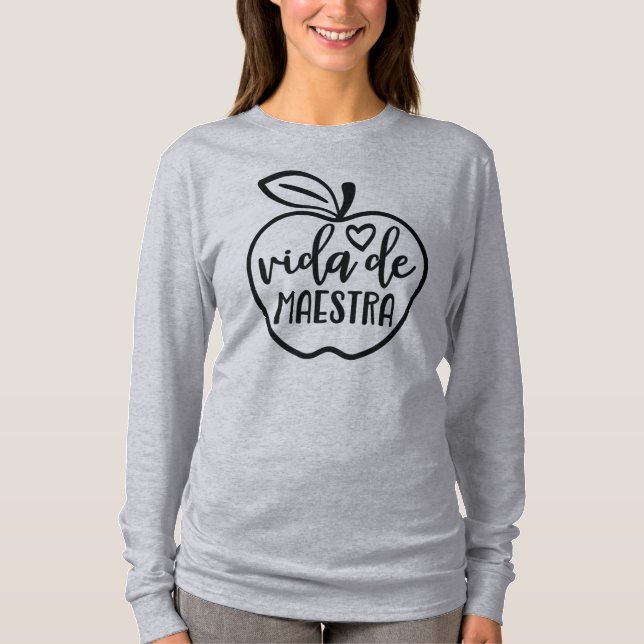Camiseta Profesora española Vida de Maestra (Anverso)