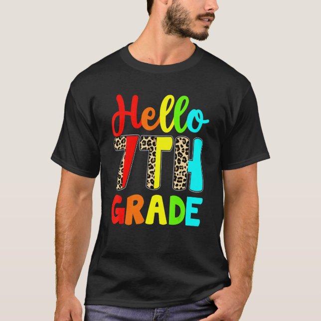 Camiseta Profesora Estudiantil Hola Leopardo De 7º Grado De (Anverso)