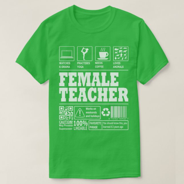 Camiseta Profesora femenina (Diseño del anverso)