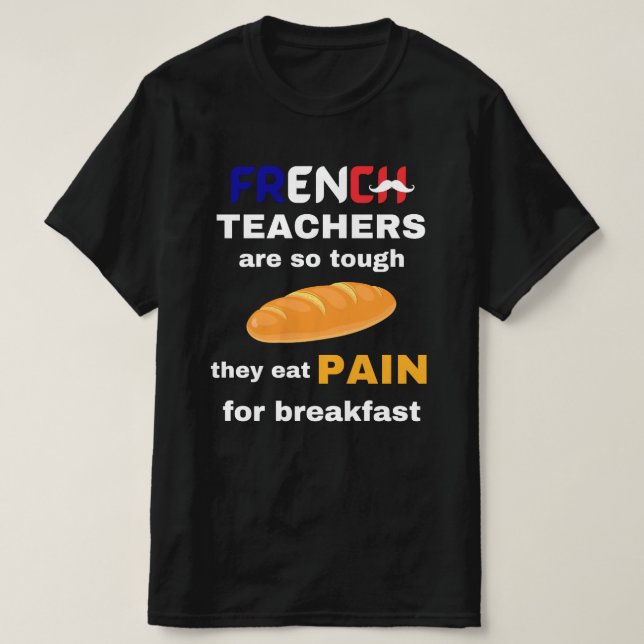 Camiseta Profesora francesa divertida con texto blanco Fran (Diseño del anverso)